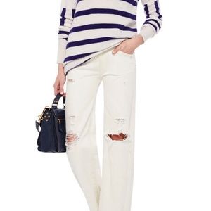 R13 Frayed Vintage Jane Mid Rise Jeans /  New